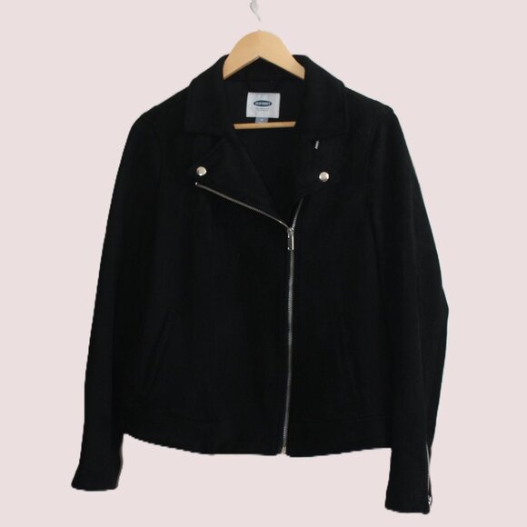 Old Navy Jackets & Blazers - Old Navy Black Faux Suede Moto Jacket Womens M